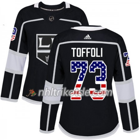Los Angeles Kings Trikot Tyler Toffoli 73 Adidas 2017-2018 Schwarz USA Flag Fashion Authentic - Dame